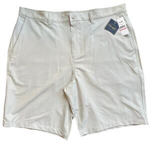 NWT Men's Threadgrit Nathan Crosshatch Performance Golf Shorts Stone Tan Sz 40